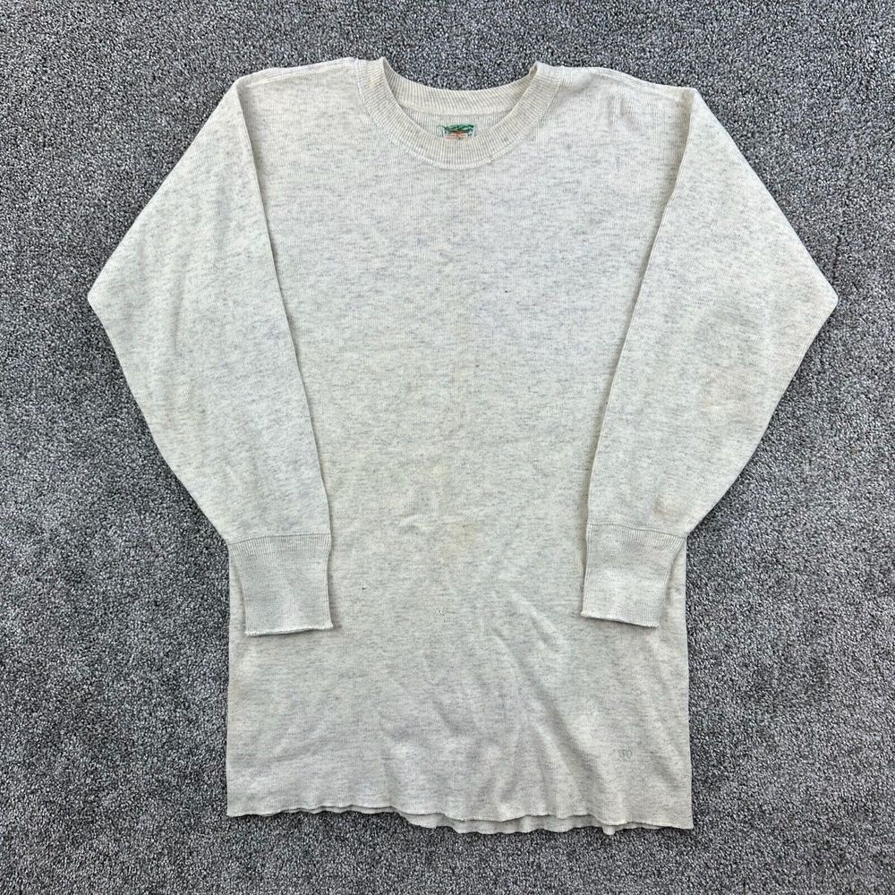 Vintage 50s H.E. Bradford Company Knit Undershirt Adult 50 White Wool Blend